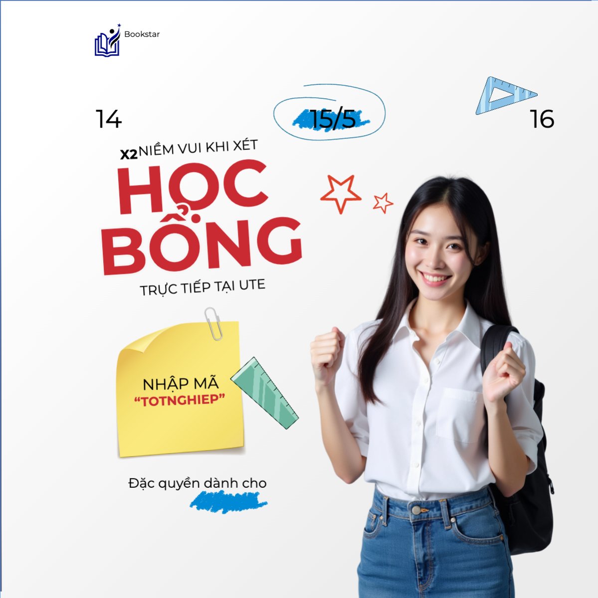 Mẫu Bài post MXH vuông Xét tuyển, tuyển sinh, tựu trường, nhập học, giáo dục, education, school, trường học, ngoại ngữ — LayerPic
