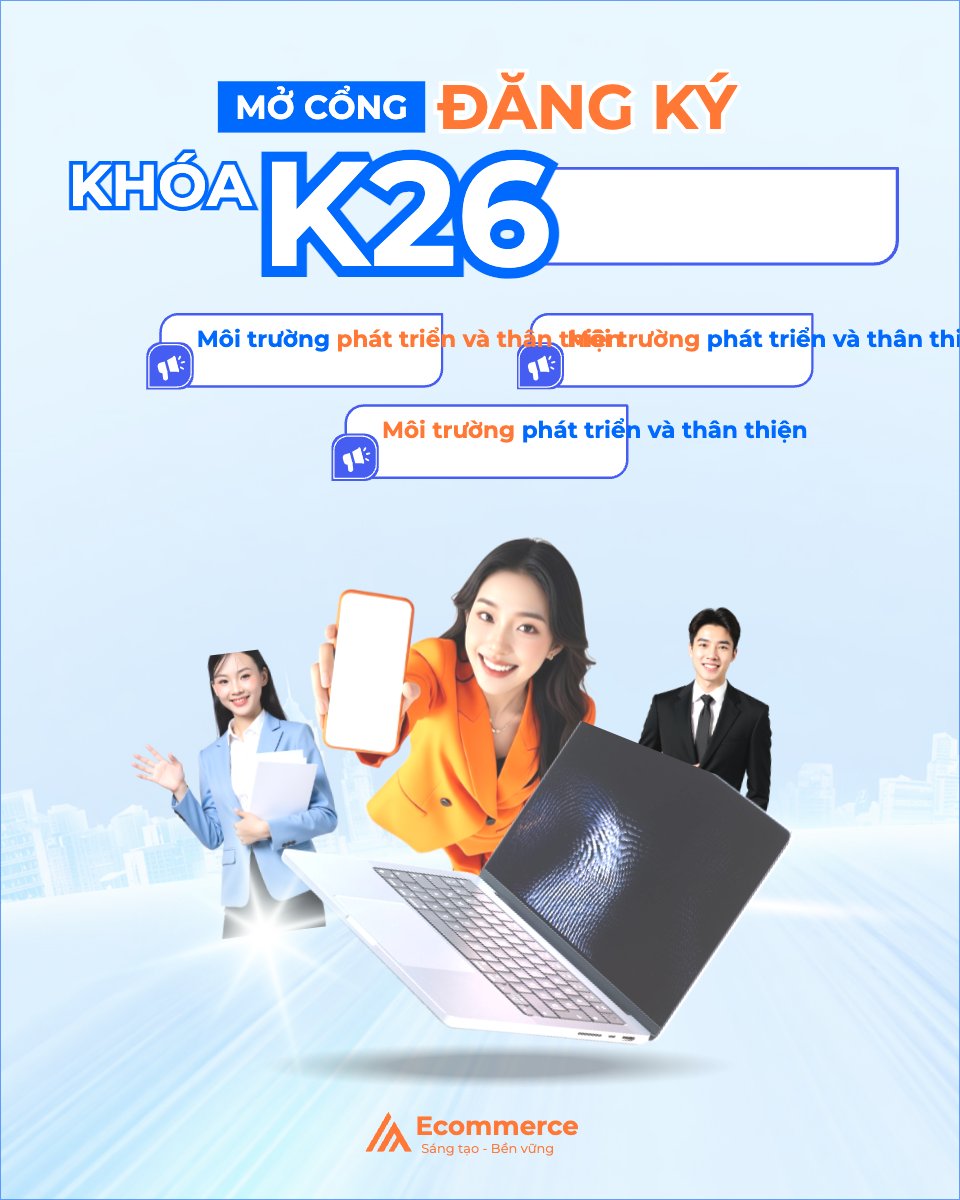 Mẫu Bài post MXH dọc Mở cổng đăng ký khóa học — LayerPic