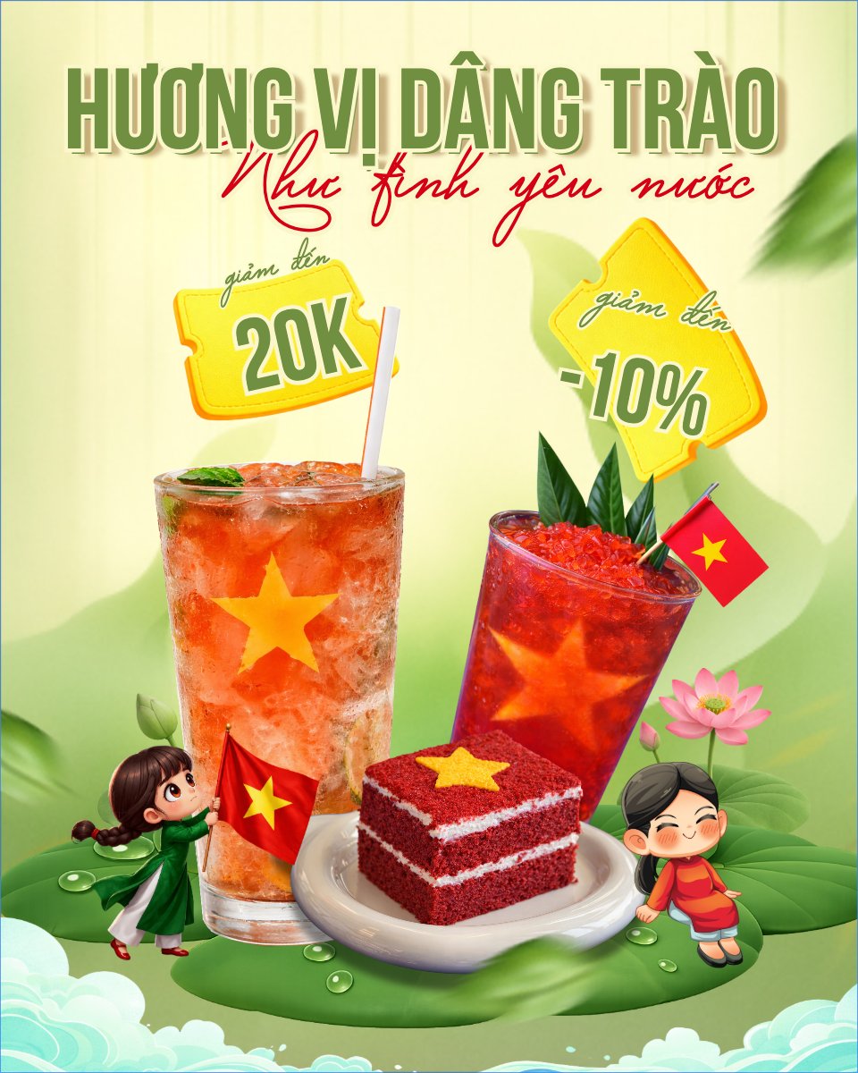 Mẫu Bài post MXH dọc Hương vị dâng trào như tình yêu nước — LayerPic