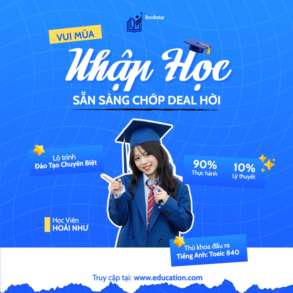 Mẫu Bài post MXH vuông Xét tuyển, tuyển sinh, tựu trường, nhập học, giáo dục, education, school, trường học, ngoại ngữ — LayerPic