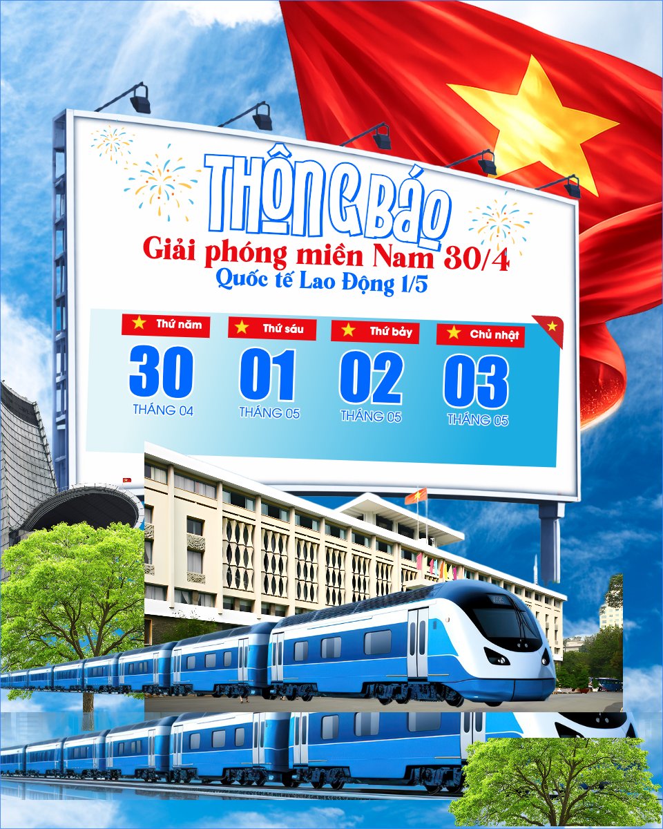 Mẫu Bài post MXH dọc Lịch nghỉ lễ 30/4-1/5 — LayerPic