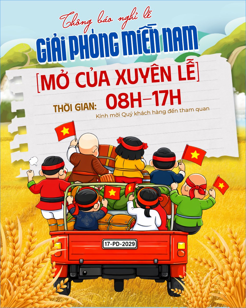 Mẫu Bài post MXH dọc Lịch nghỉ lễ 30/4-1/5 — LayerPic