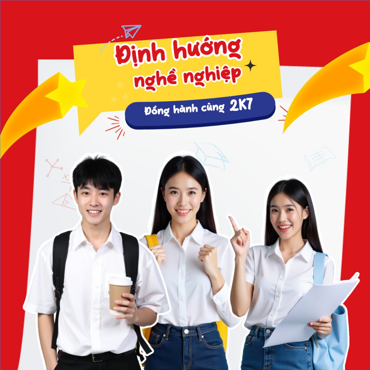Mẫu Bài post MXH vuông Xét tuyển, tuyển sinh, tựu trường, nhập học, giáo dục, education, school, trường học — LayerPic