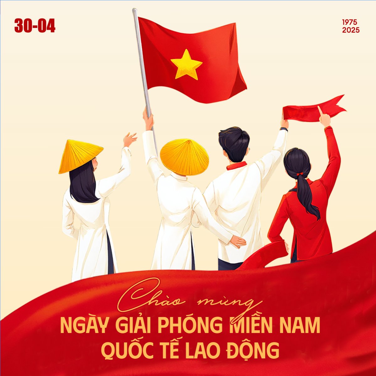 Mẫu Bài post MXH vuông 30/4-1/5, lễ, Việt Nam, truyền thống, Vietnamese, sự kiện, event — LayerPic