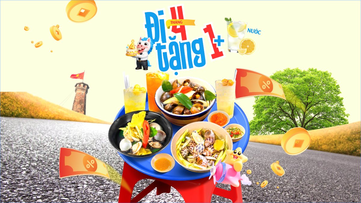 Mẫu Bài post MXH (16:9) Đi tháng 4 tặng 1 phần nước — LayerPic