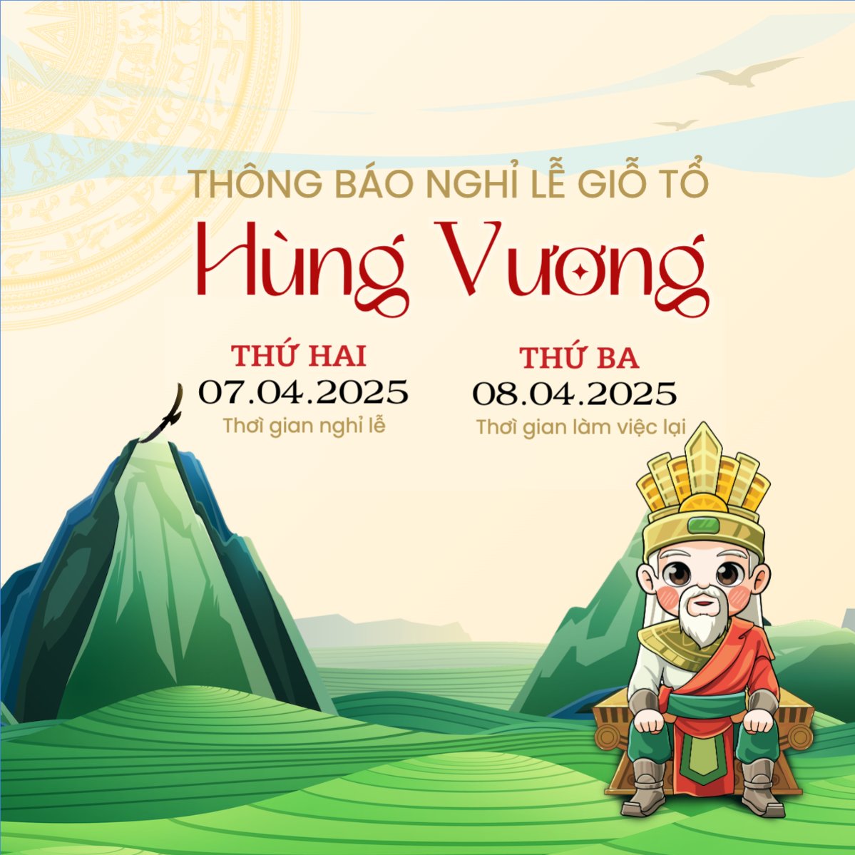 Mẫu Bài post MXH vuông 10/3, Giỗ Tổ Hùng Vương, Việt Nam, truyền thống, Vietnamese, lễ hội, sự kiện, event — LayerPic