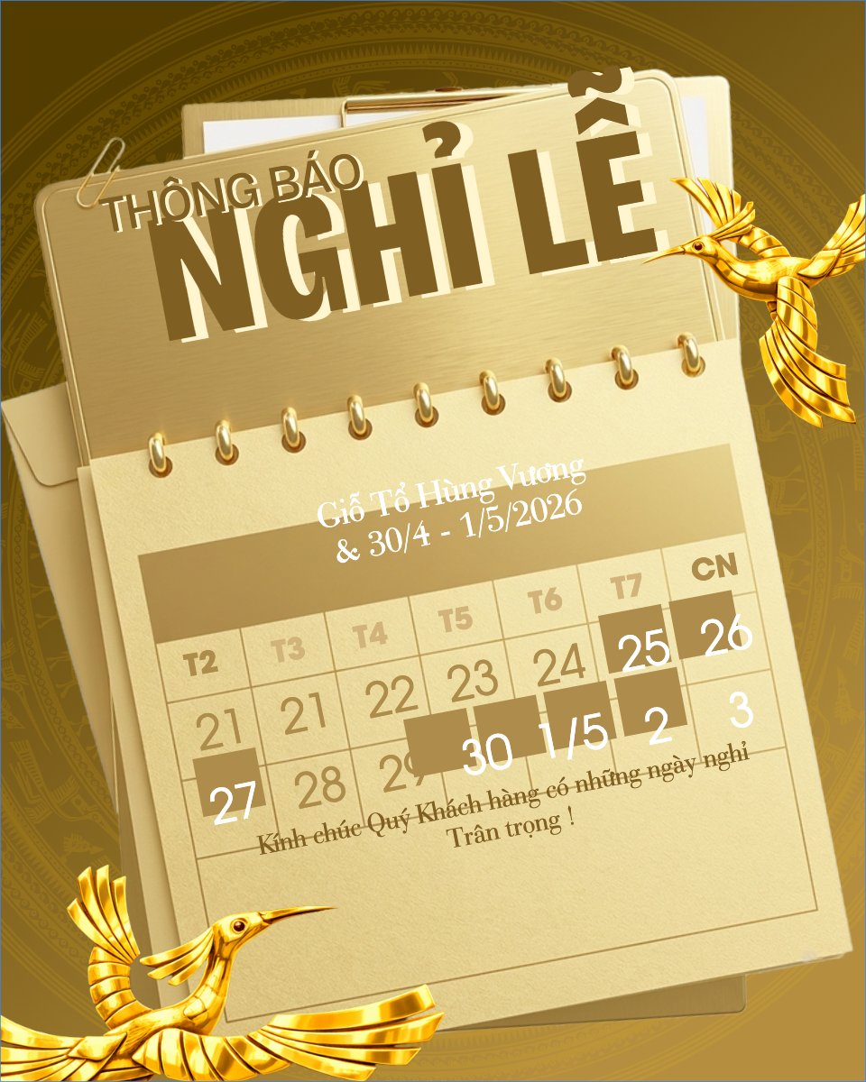 Mẫu Bài post MXH dọc Lịch nghỉ lễ Giỗ Tổ và 30/4-1/5 — LayerPic