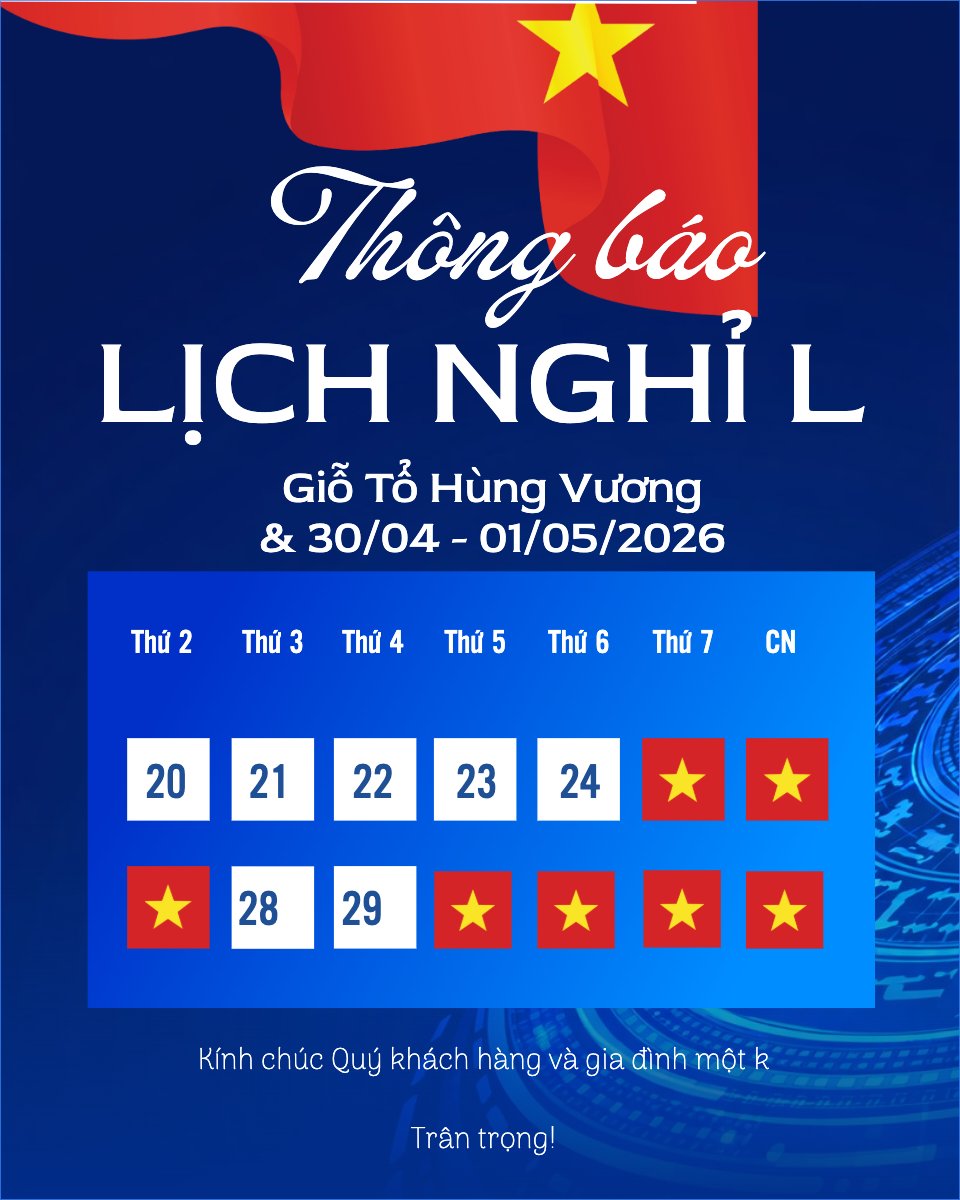 Mẫu Bài post MXH dọc Lịch nghỉ lễ Giỗ Tổ và 30/4-1/5 — LayerPic