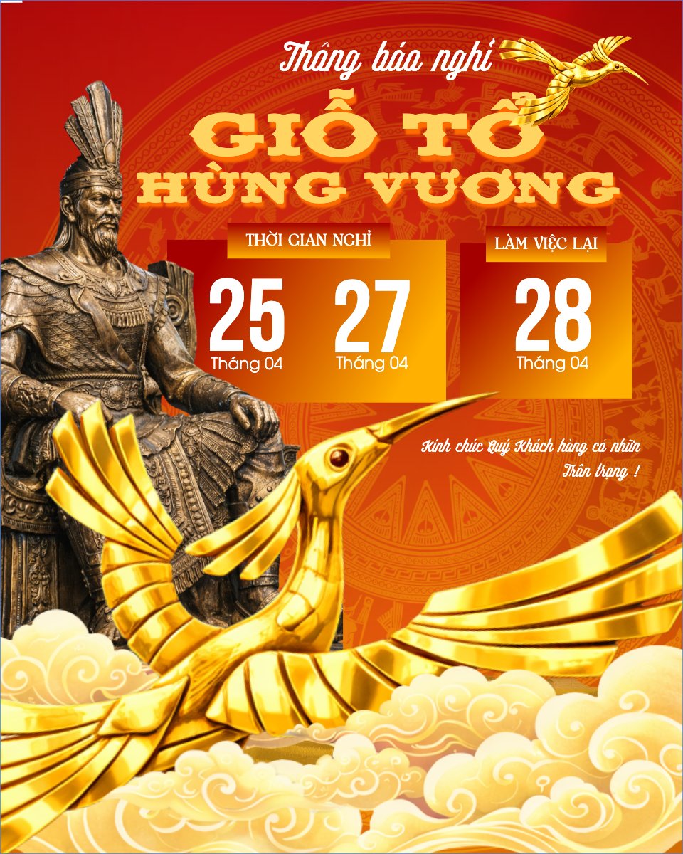 Mẫu Bài post MXH dọc Lịch nghỉ lễ Giỗ Tổ Hùng Vường — LayerPic