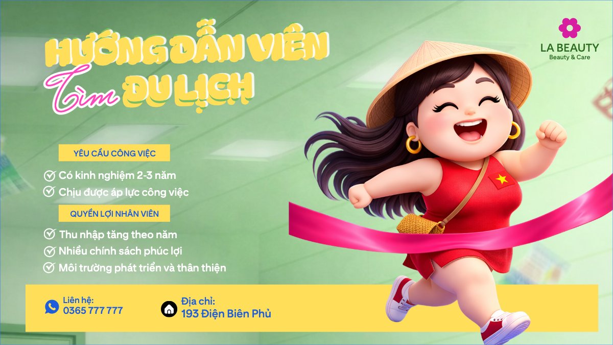 Mẫu Bài post MXH (16:9) Tuy tìm hướng dẫn viên du lịch — LayerPic