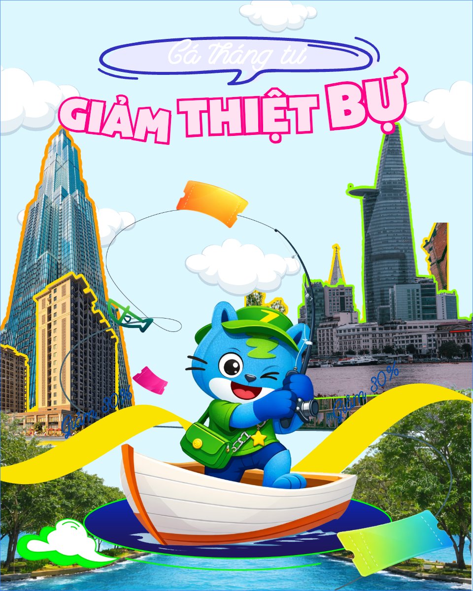 Mẫu Bài post MXH dọc Cá tháng tư giảm giá — LayerPic