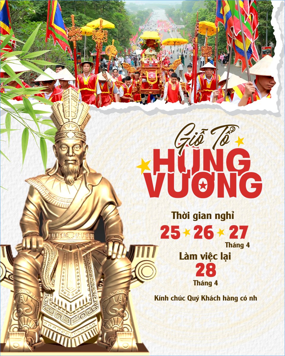 Thông báo nghỉ lễ Giỗ tổ Hùng Vương 2026