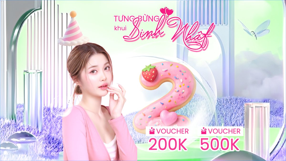 Mẫu Bài post MXH (16:9) Tưng bừng khui quà sinh nhật — LayerPic