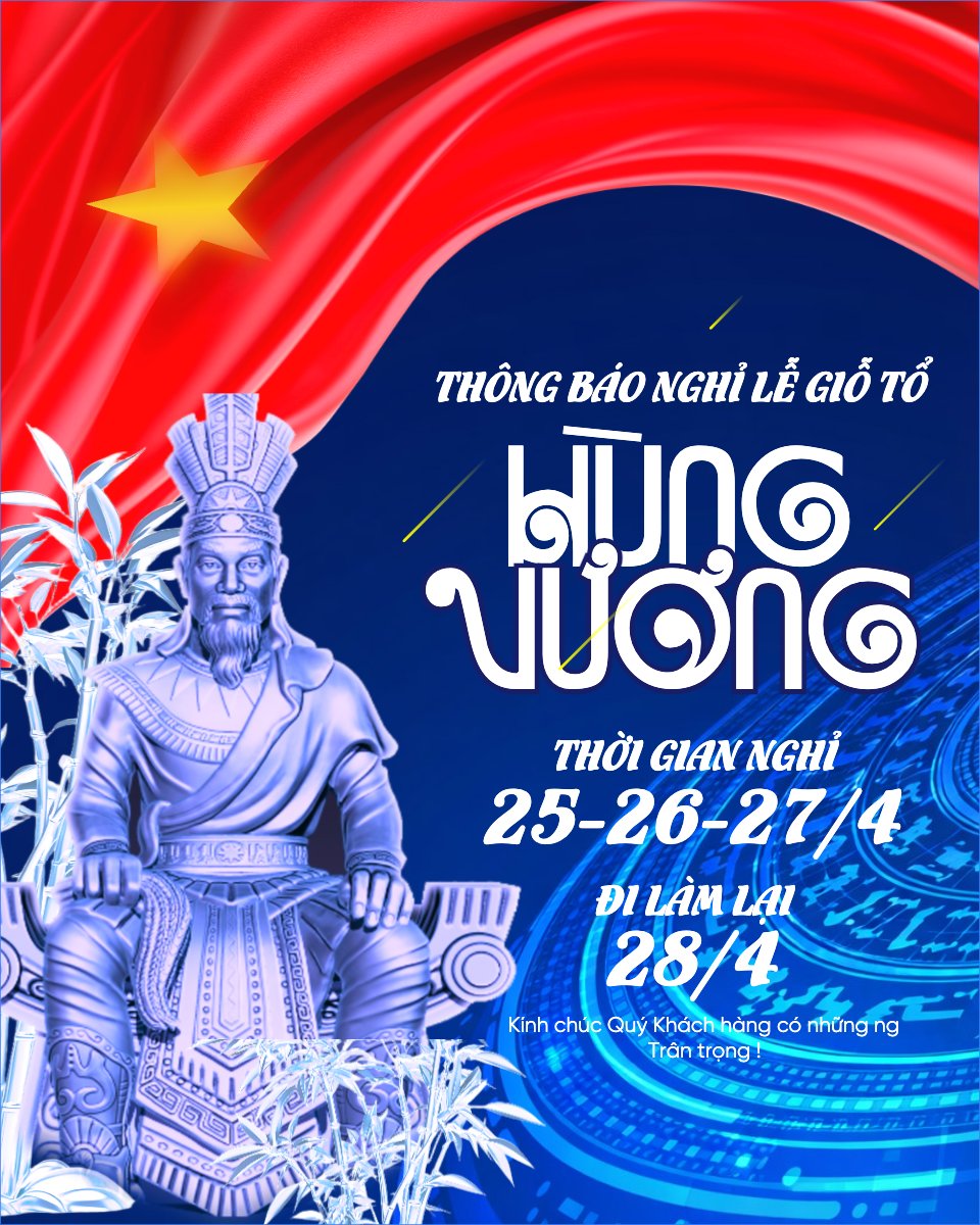Mẫu Bài post MXH dọc Thông báo nghỉ lễ Giỗ tổ Hùng Vương 2026 — LayerPic