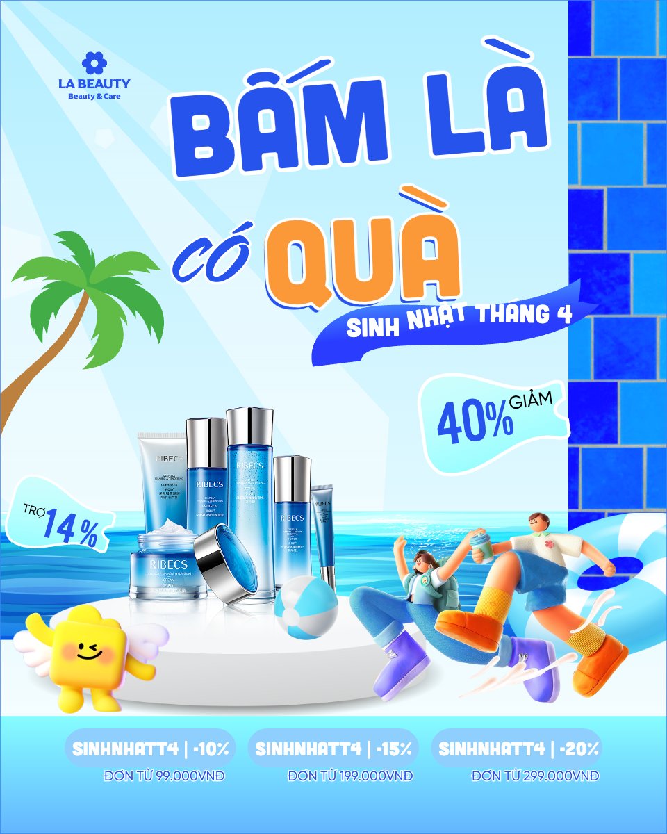 Mẫu Bài post MXH dọc Bám là có quà sinh nhật tháng 4 — LayerPic
