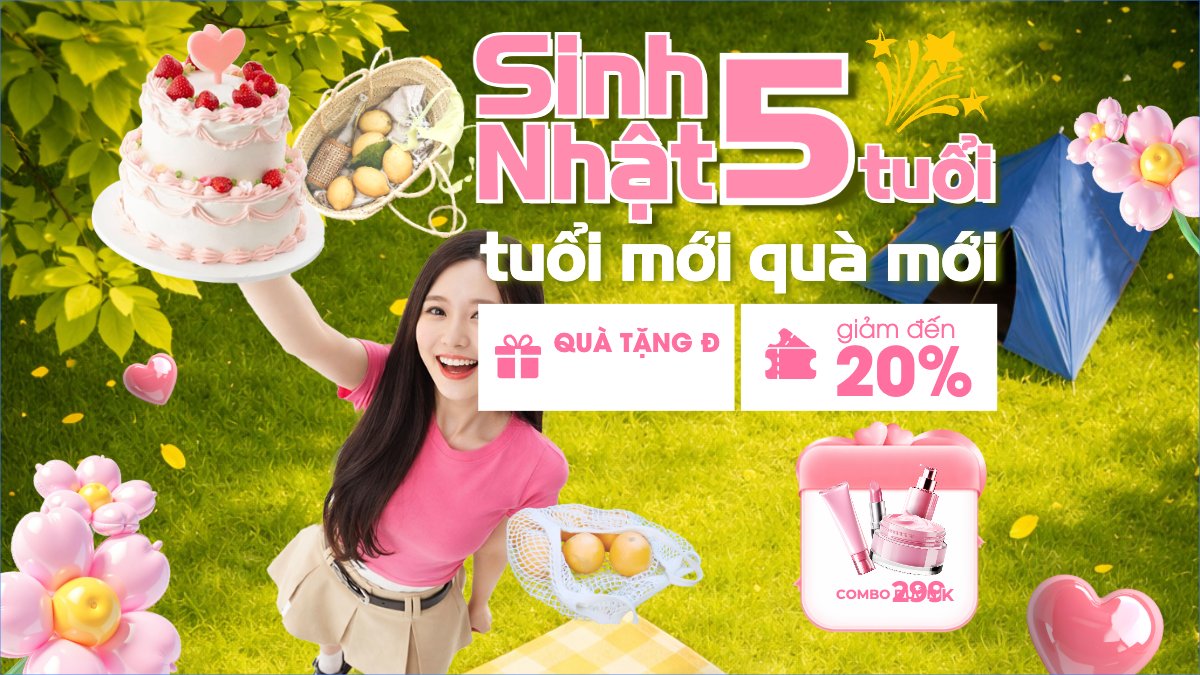 Mẫu Bài post MXH (16:9) Giảm giá sinh nhật — LayerPic