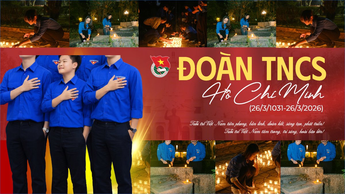 Mẫu Bài post MXH (16:9) Ngày thành lập Đoàn TNCS Hồ Chí Minh 20/3 — LayerPic
