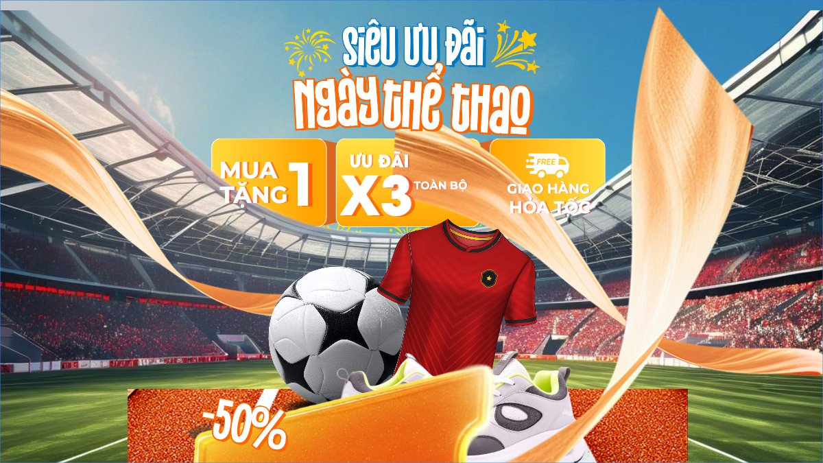 Mẫu Bài post MXH (16:9) Ngày thể thao Việt Nam 27/3 — LayerPic