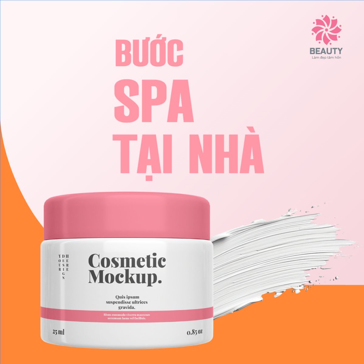 Mẫu Bài post MXH vuông Spa, beauty, làm đẹp, thẩm mỹ, comestic — LayerPic