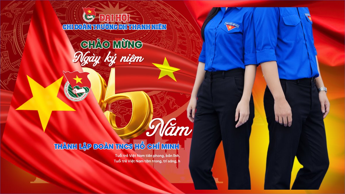 Mẫu Bài post MXH (16:9) Ngày thành lập Đoàn TNCS Hồ Chí Minh 20/3 — LayerPic