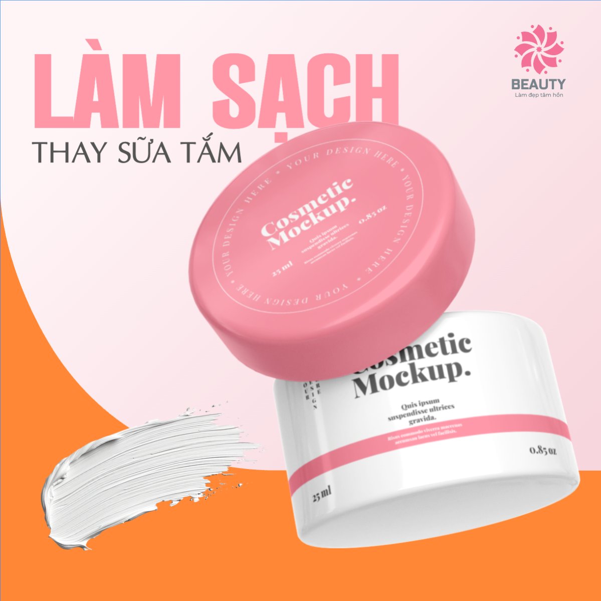 Mẫu Bài post MXH vuông Spa, beauty, làm đẹp, thẩm mỹ, comestic — LayerPic