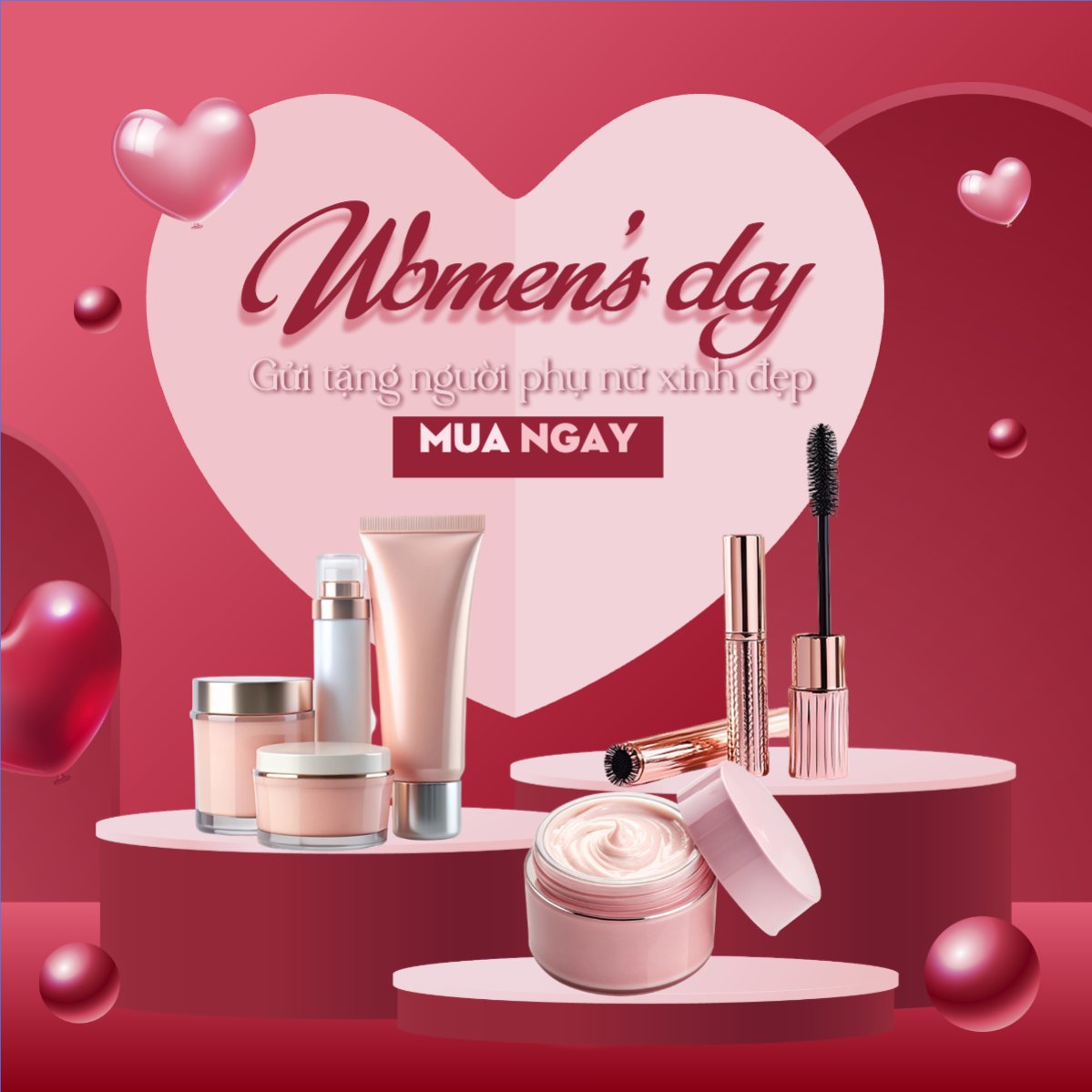 Mẫu Bài post MXH vuông Ngày phụ nữ Việt Nam, women's day, 20/10, sự kiện, event, chương trình, sale, giải trí, entertainment — LayerPic