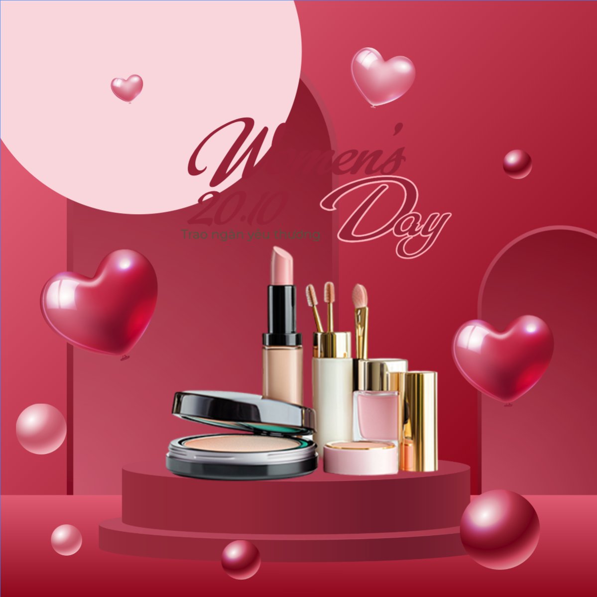 Mẫu Bài post MXH vuông Ngày phụ nữ Việt Nam, women's day, 20/10, sự kiện, event, chương trình, sale, giải trí, entertainment — LayerPic