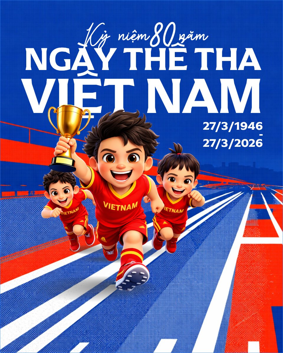 Mẫu Bài post MXH dọc Ngày thể thao Việt Nam 27/3 — LayerPic