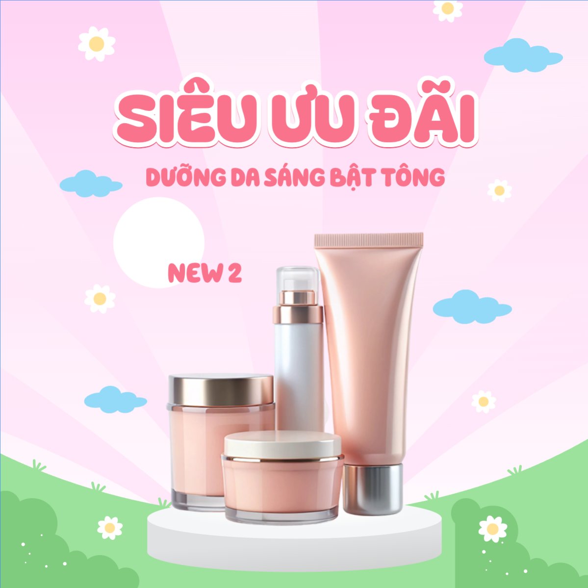 Mẫu Bài post MXH vuông Giảm giá, sale, spa, beauty, làm đẹp, thẩm mỹ — LayerPic