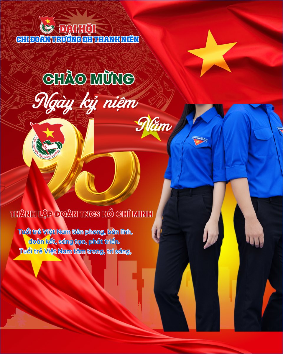 Mẫu Bài post MXH dọc Ngày thành lập Đoàn TNCS Hồ Chí Minh 20/3 — LayerPic