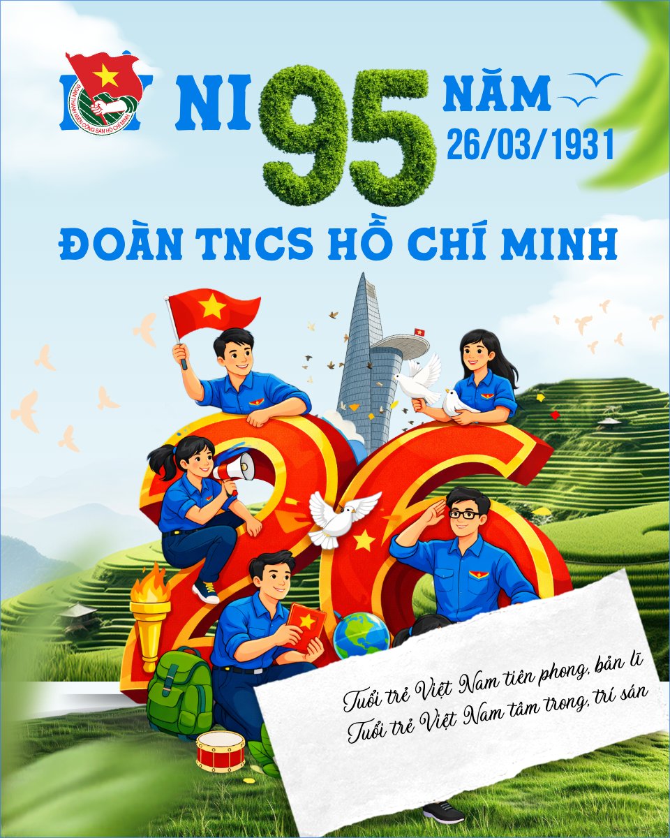 Mẫu Bài post MXH dọc Ngày thành lập Đoàn TNCS Hồ Chí Minh 20/3 — LayerPic