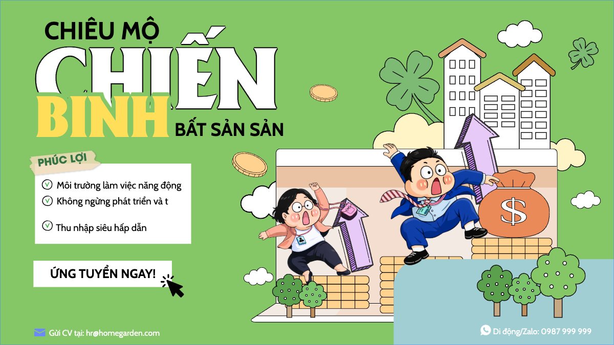 Mẫu Bài post MXH (16:9) Tuyển dụng bất động sản — LayerPic
