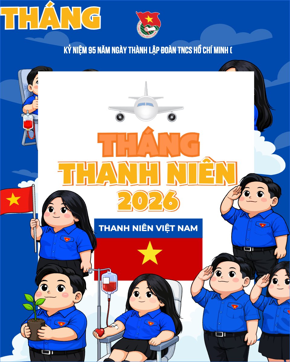 Mẫu Bài post MXH dọc Ngày thành lập Đoàn TNCS Hồ Chí Minh 20/3 — LayerPic