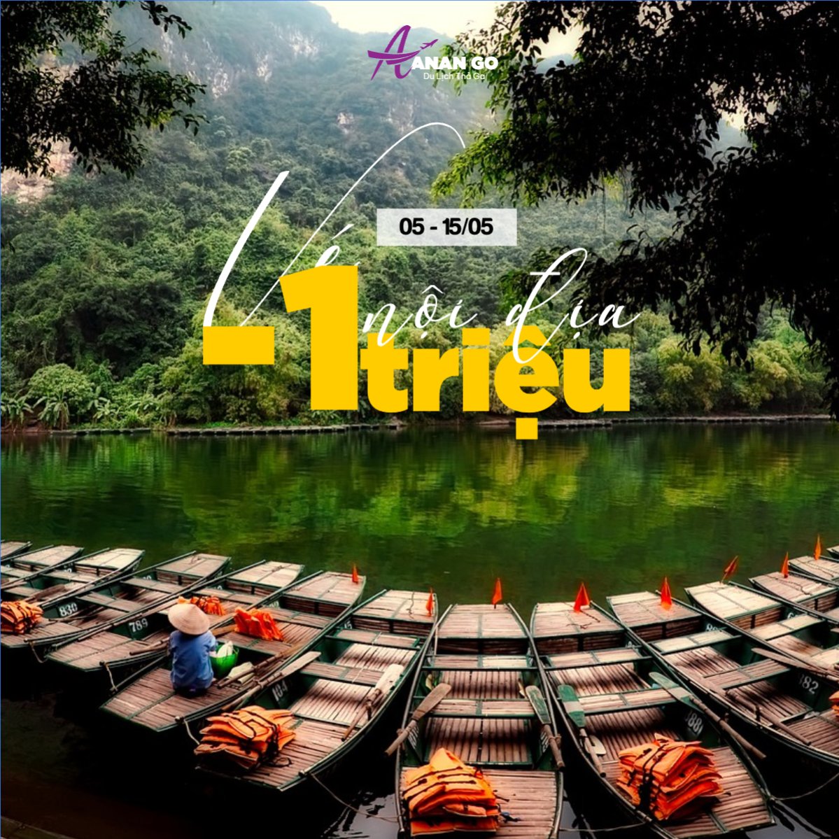Mẫu Bài post MXH vuông Du lịch, travel, tourism, trải nghiệm, khám phá — LayerPic