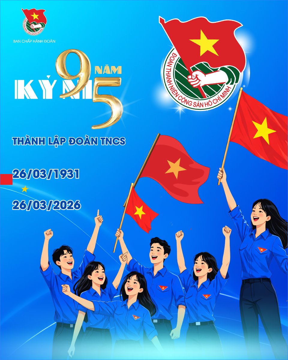 Mẫu Bài post MXH dọc Ngày thành lập Đoàn TNCS Hồ Chí Minh 20/3 — LayerPic