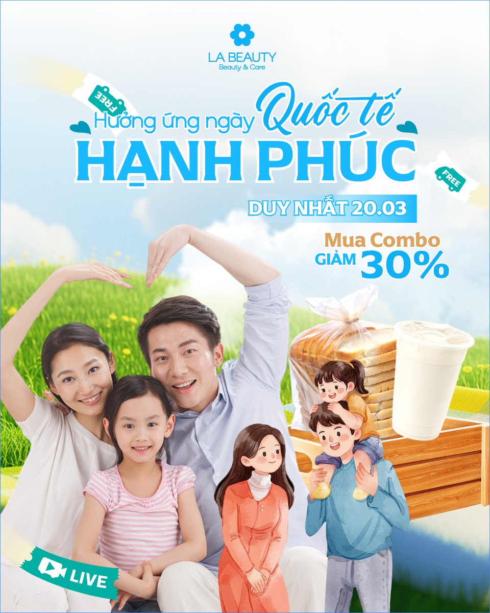 Mẫu Bài post MXH dọc Kỉ niệm ngày Quốc Tế Hạnh Phúc 20/3 — LayerPic