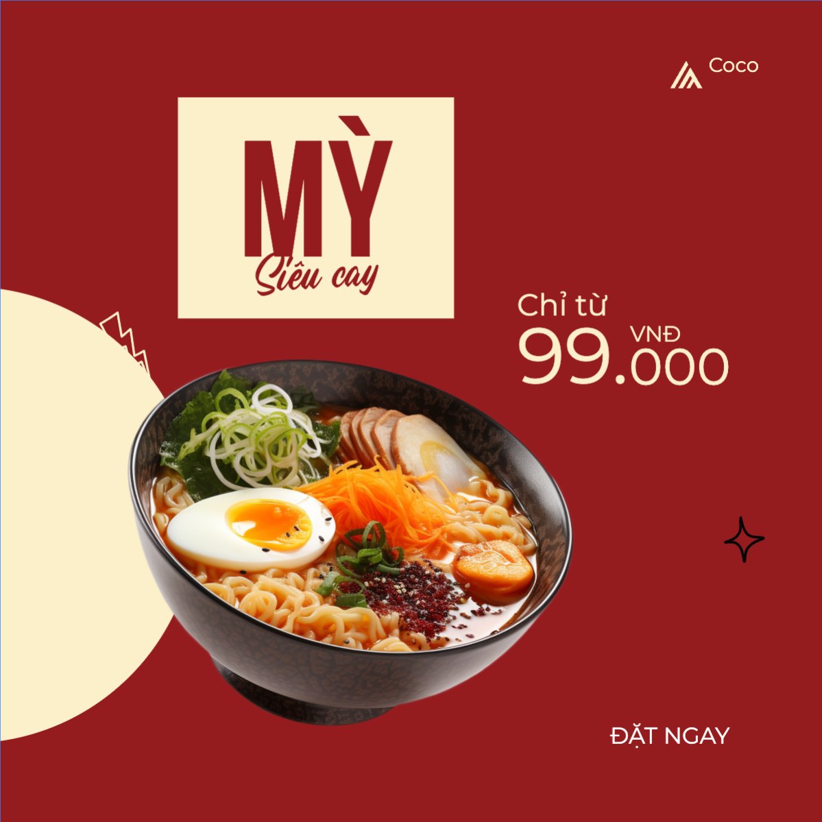 Mẫu Bài post MXH vuông Giảm giá, sale, đồ ăn, food, thực phẩm, ẩm thực, món ăn, F&B, thức ăn — LayerPic