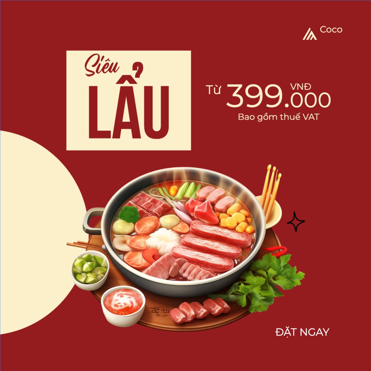 Mẫu Bài post MXH vuông Giảm giá, sale, đồ ăn, food, thực phẩm, ẩm thực, món ăn, F&B, thức ăn — LayerPic