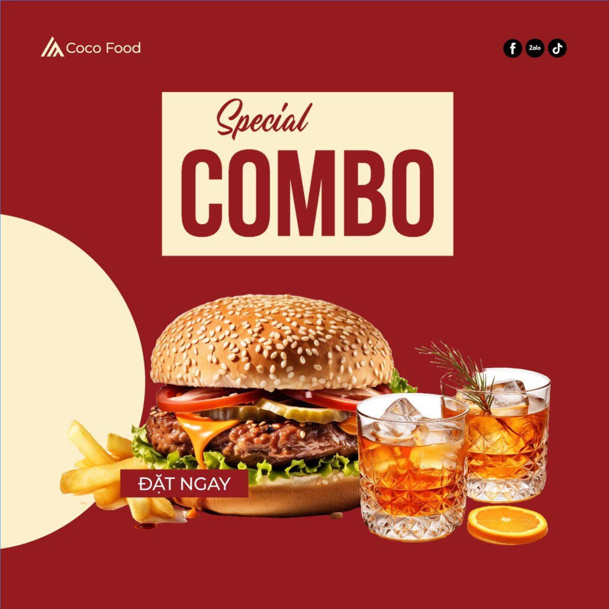 Mẫu Bài post MXH vuông Giảm giá, sale, đồ ăn, food, thực phẩm, ẩm thực, món ăn, F&B, thức ăn — LayerPic