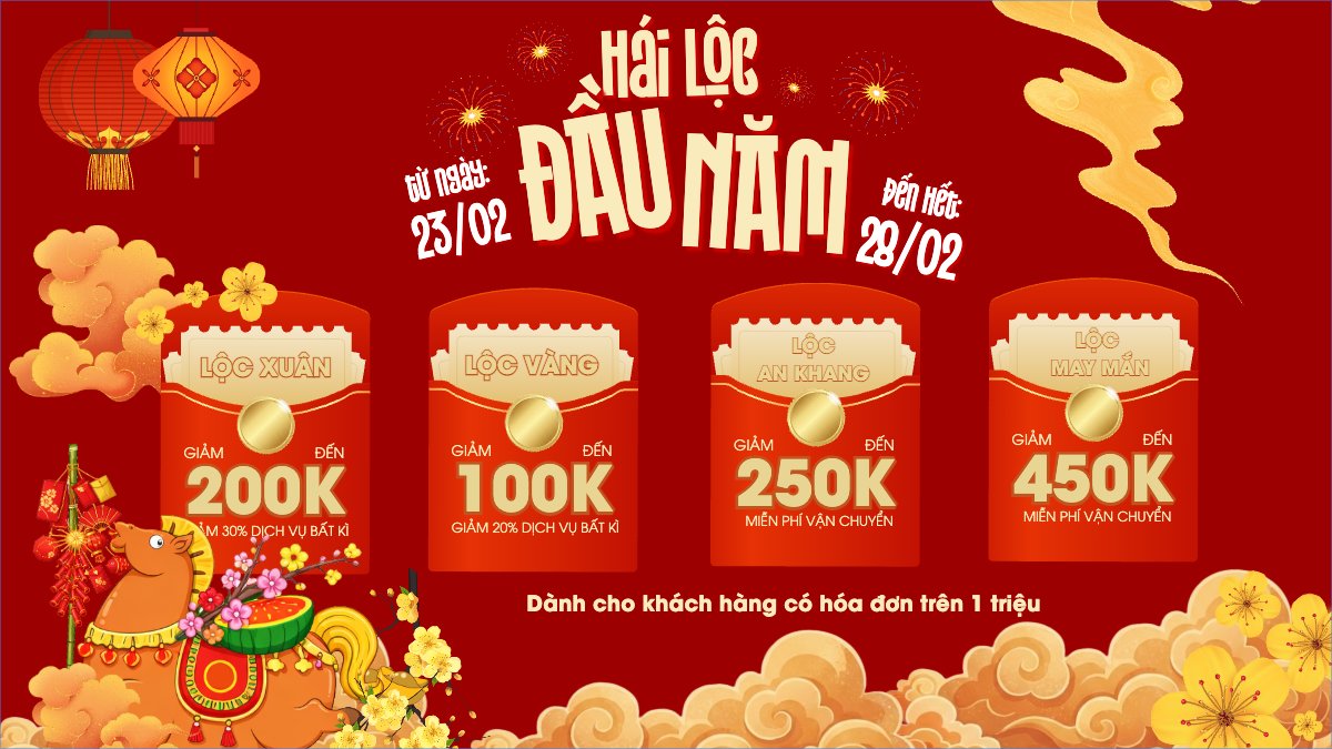 Mẫu Bài post MXH (16:9) Lì xì đầu năm — LayerPic