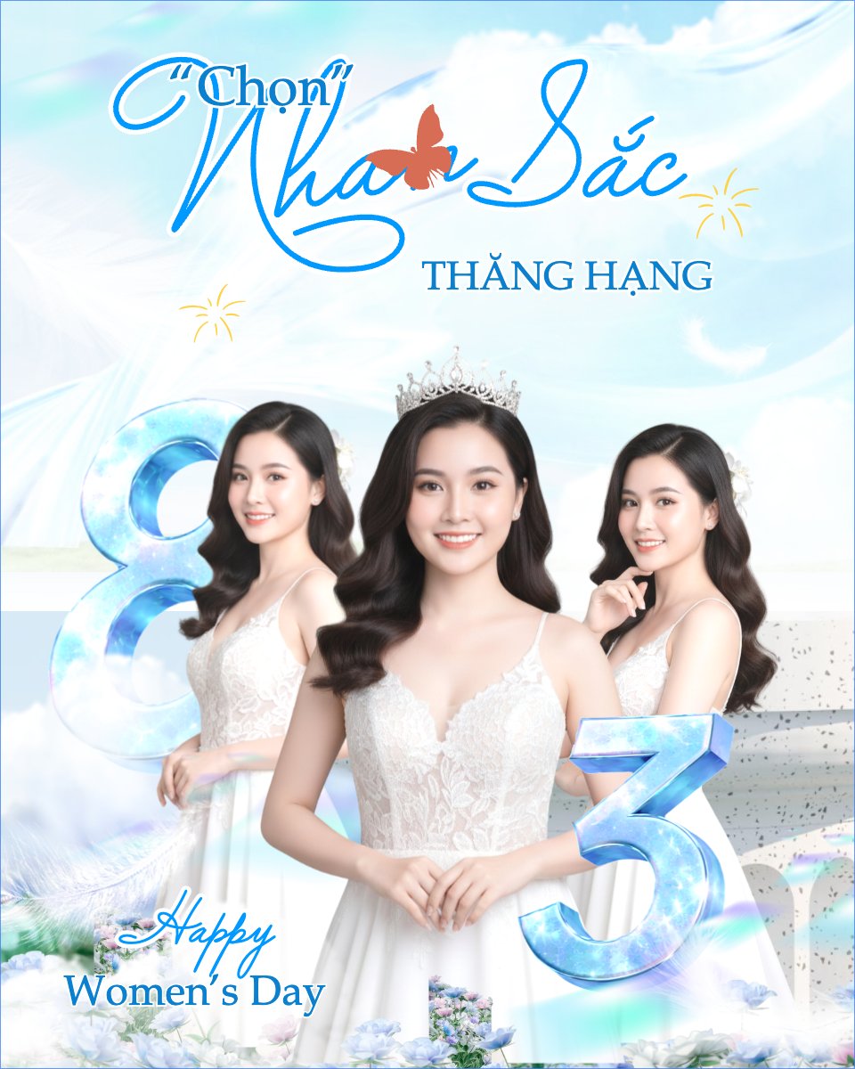 Mẫu Bài post MXH dọc Chọn nhan sắc thăng hạng khí chất 8/3 — LayerPic