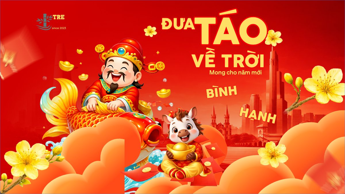 Mẫu Bài post MXH (16:9) Đưa ông Táo về trời — LayerPic