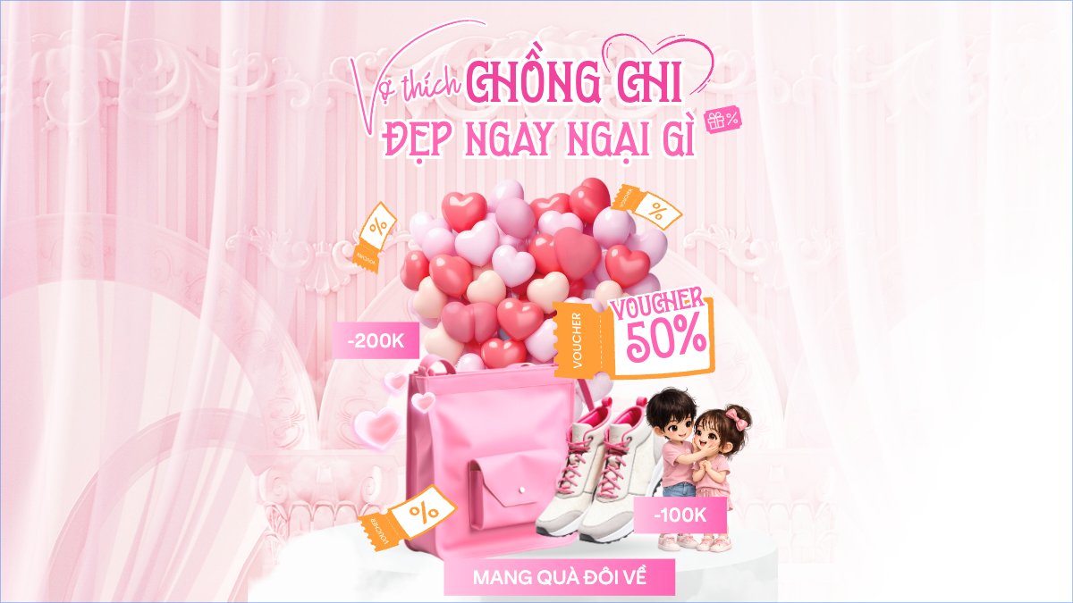 Mẫu Bài post MXH (16:9) Vợ thích chồng chi đẹp ngay ngại gì — LayerPic