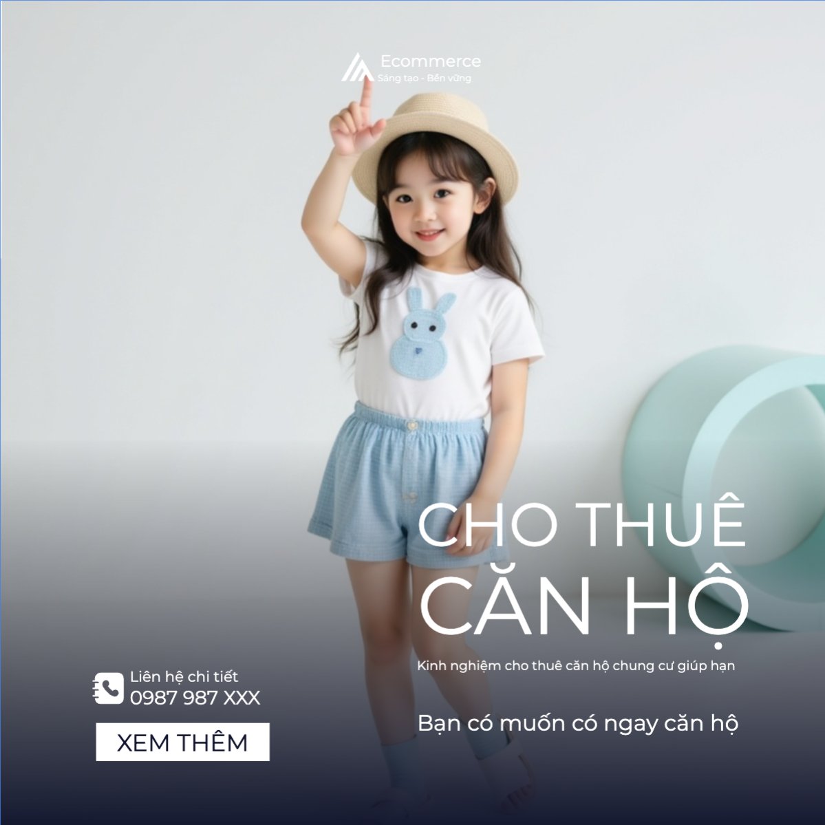 Mẫu Bài post MXH vuông Cho thuê, nhà, xây dựng, build, nội thất, bất động sản, interior, real estate — LayerPic