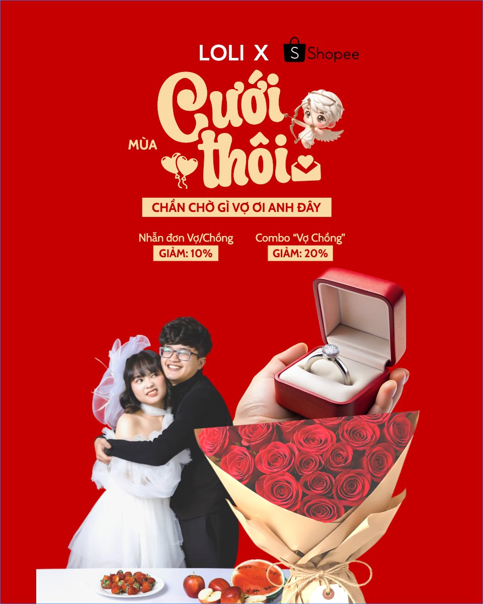 Mẫu Bài post MXH dọc Mùa yêu cưới thôi — LayerPic