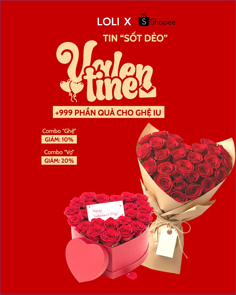 Mẫu Bài post MXH dọc Tin sốt dẻo Valentine — LayerPic