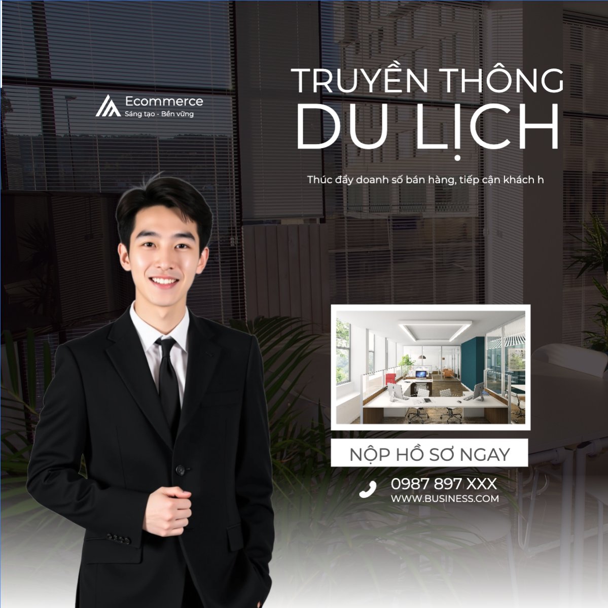 Mẫu Bài post MXH vuông Thương mại điện tử, commercial electronics, doanh nhân, du lịch — LayerPic