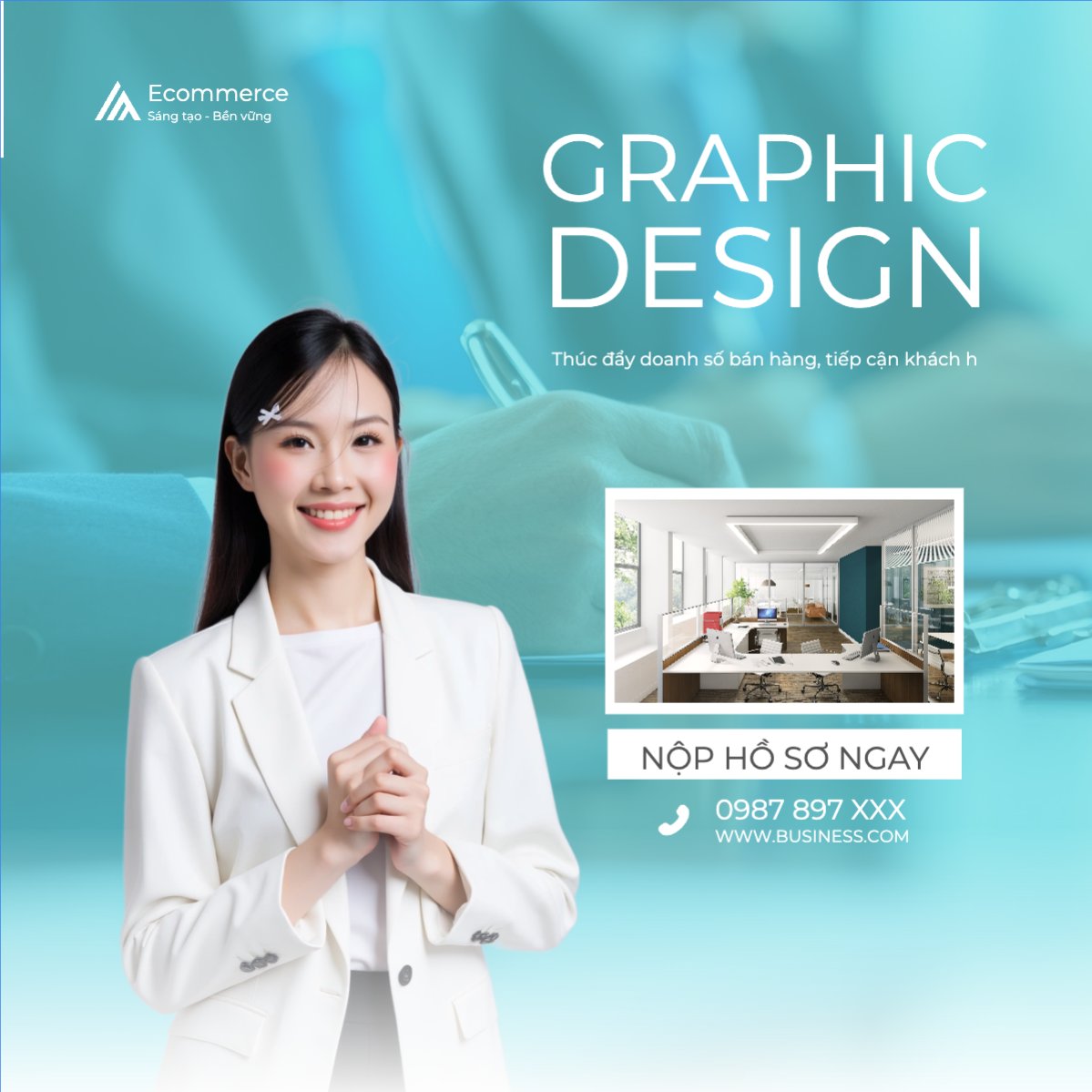 Mẫu Bài post MXH vuông Thương mại điện tử, commercial electronics, doanh nhân, tài chính — LayerPic