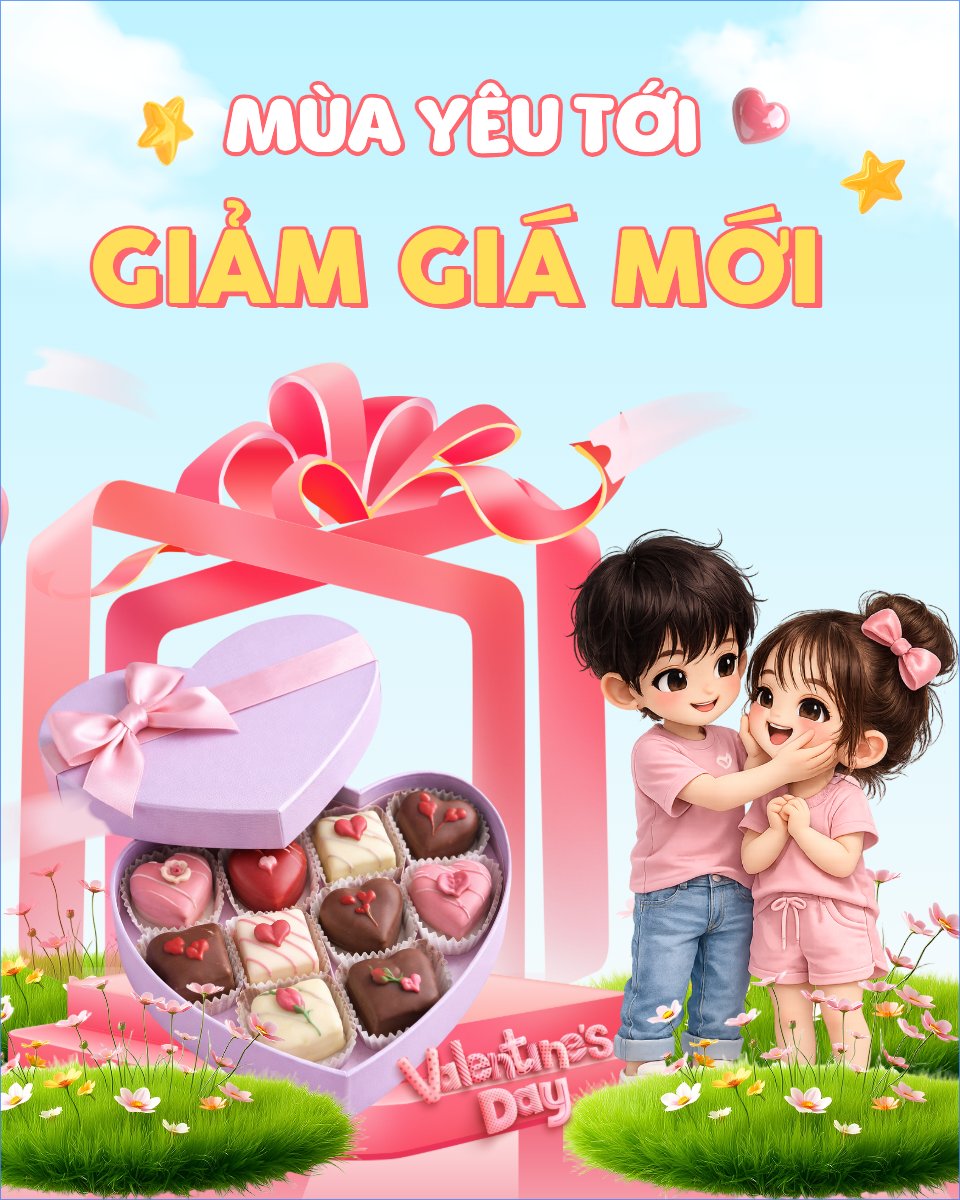 Mẫu Bài post MXH dọc Mùa yêu tới giảm giá mới — LayerPic