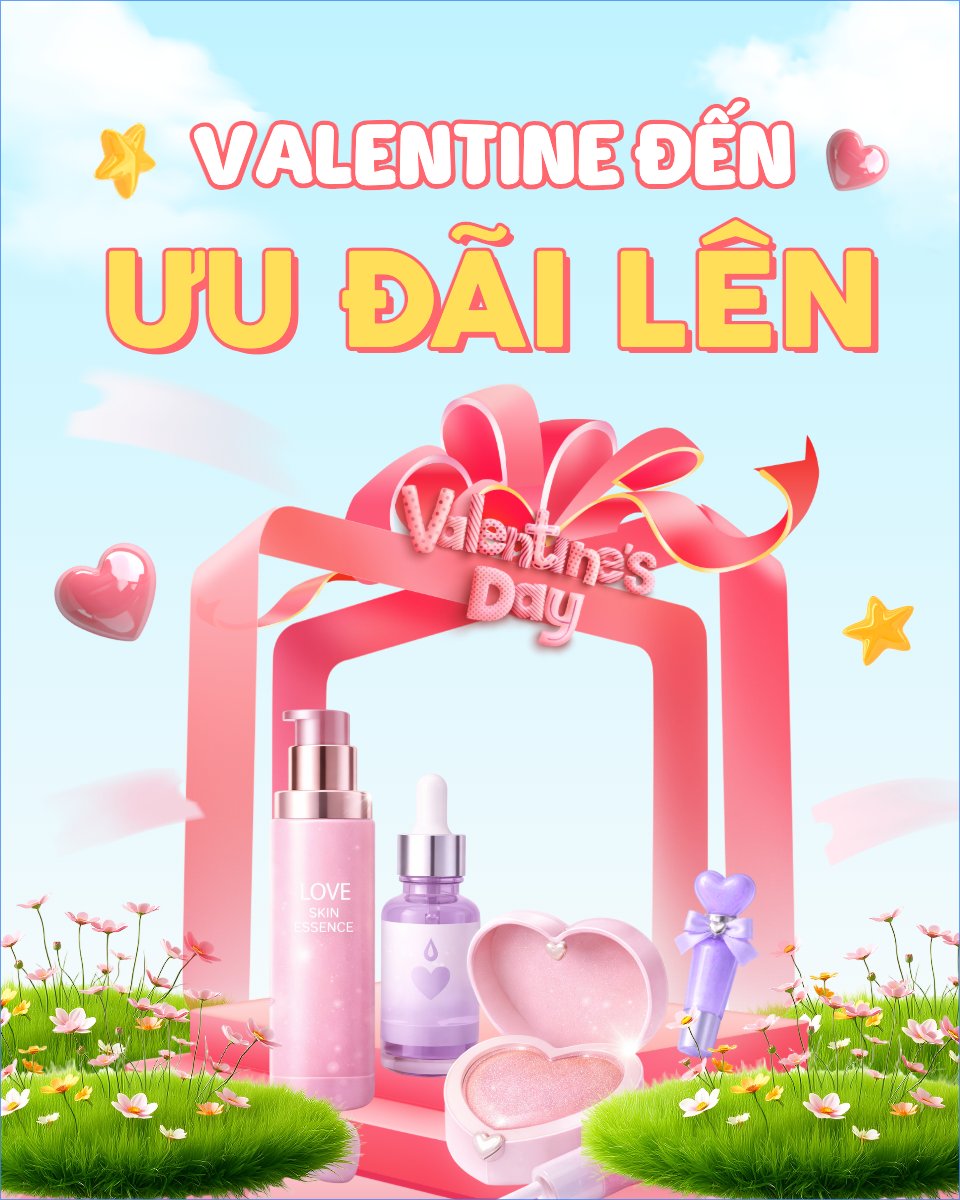 Mẫu Bài post MXH dọc Valentine đến ưu đãi lên — LayerPic